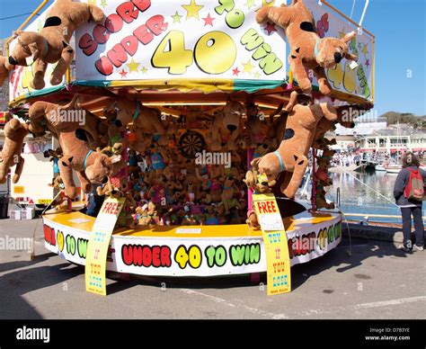 Dart Game To Win A Scooby Doo Fairground Stall Uk 2013 Stock Photo