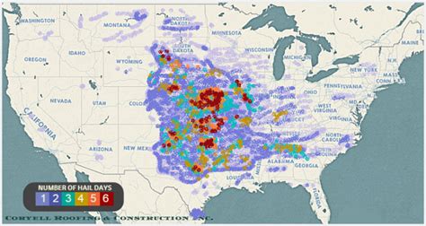 Hailstorms: United States Hail Map | Coryell Roofing