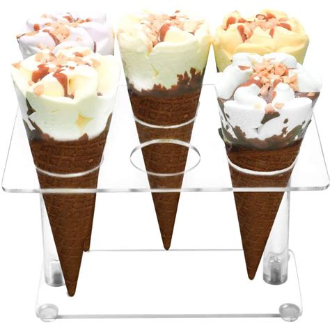 Ailelan Cone Holder Clear Acrylic Ice Cream Cone Holder Cone Display