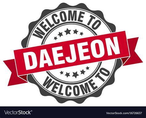 Daejeon round ribbon seal Royalty Free Vector Image