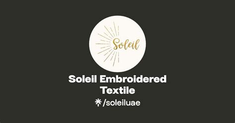 Soleil Embroidered Textile Instagram Facebook TikTok Linktree