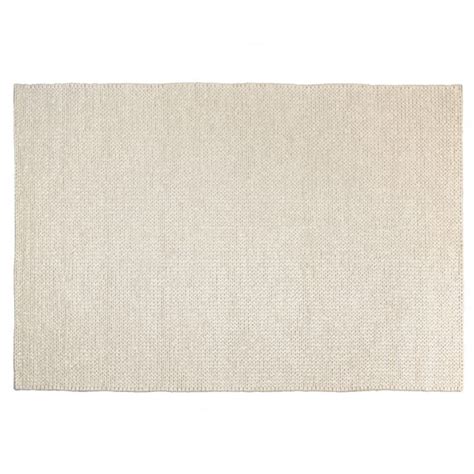 Tapis rectangulaire 200x290cm en laine tissée couleur écru Quentin