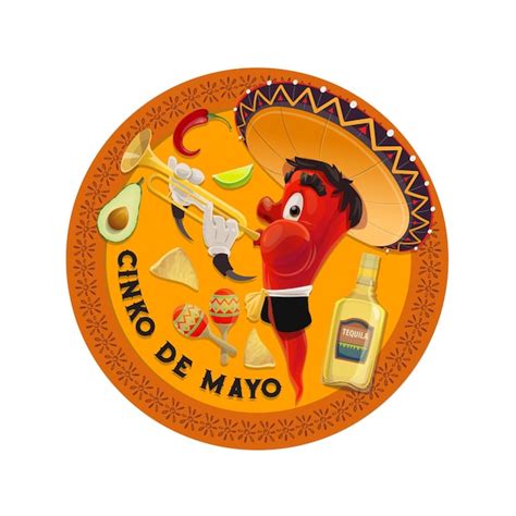 Premium Vector Cinco De Mayo Vector Icon Mariachi Jalapenos