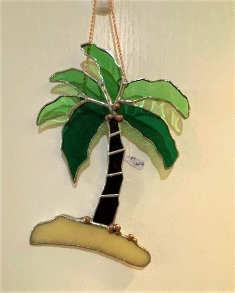 Stained Glass Palm Trees Suncatchers Window Art Window Etsy