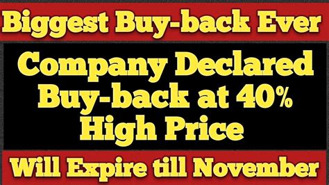 Biggest Buy Back Of Shares Upcoming Buy Back Stocks 2022 Stockmarket