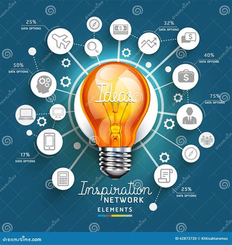 Light Bulb Ideas Concept Template. Stock Vector - Illustration of ...