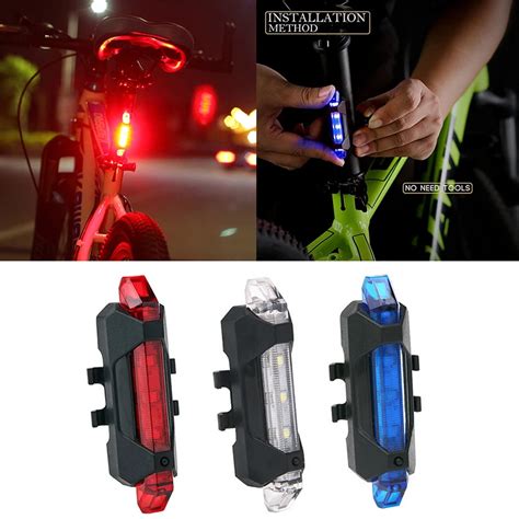 Gyrophare Feu arrière de vélo à LED Rechargeable par USB coloré lampe d