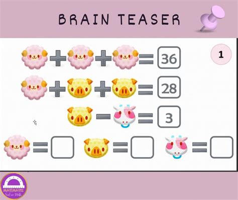 Math Logic Puzzle Activity | Brain Teaser Digital and Printable