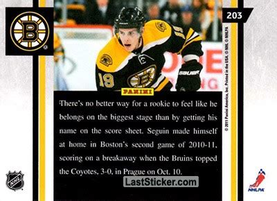 Card 203r Tyler Seguin Panini Pinnacle 2010 2011 Laststicker