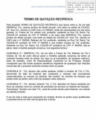 Modelo Termo de Quitação de Dívida Descubra o poder da confiança