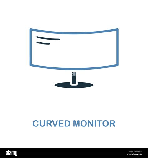 Curved Monitor icon in two colors. Simple element illustration. Curved ...