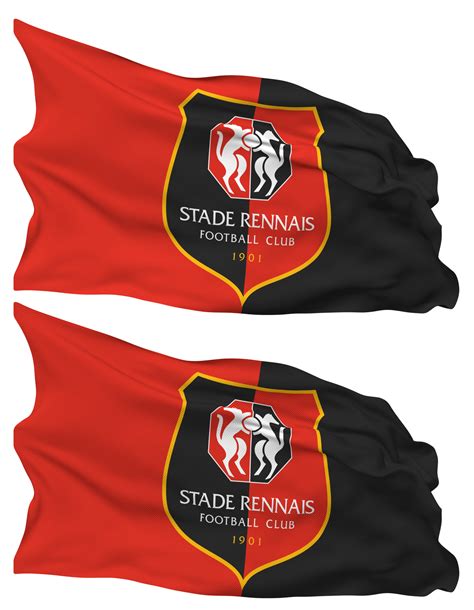 stade rennais Football club drapeau vagues isolé dans plaine et bosse