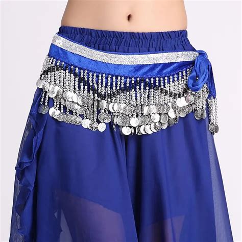 Tribal Silver Coins Belt Women Belly Dance Costume Hip Scarf Long Gypsy