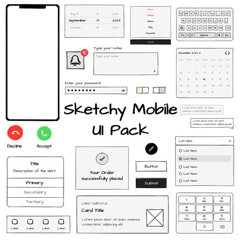 New Ui Kit For Drawing Sketchy Mobile Interfaces Mockflow