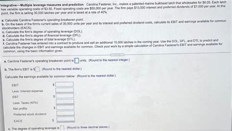 Solved Integrative Multiple Leverage Measures And Prediction Chegg