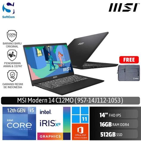 Jual Msi Modern C Mo Notebook Core I U Gb Gb Ssd