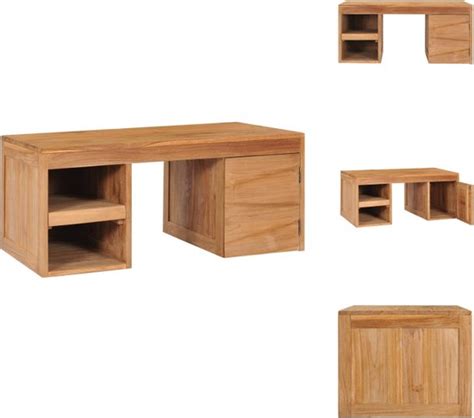 Vidaxl Koloniale Houten Salontafel 90 X 50 X 40 Cm Massief Teakhout Tafel Bol