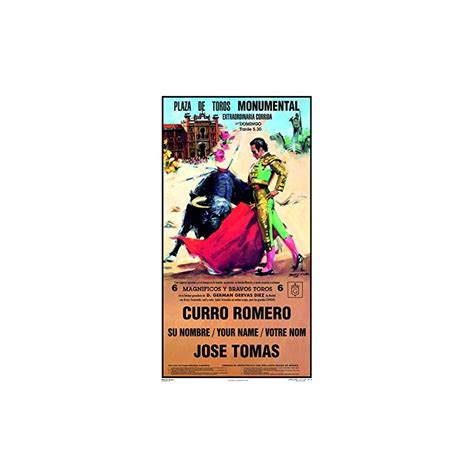 Customized Bullfighting Poster José Tomás Your Name and Curro Romero