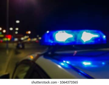 Police Car Lights Night Time Stock Photo 1064373365 | Shutterstock