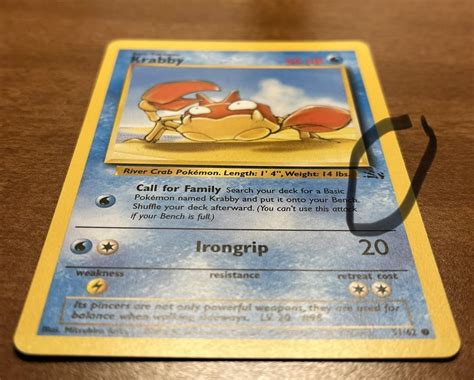 Trying Again Here Can Someone Value The Below Card Its A Krabby Fossil Set 51 Error Card R