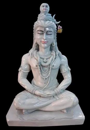 Hindu White Marble Shiva Statue For Temple Size Feet At Rs