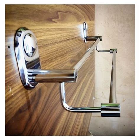 Polished Chrome Stainless Steel Double Towel Rod For Bathroom At Rs