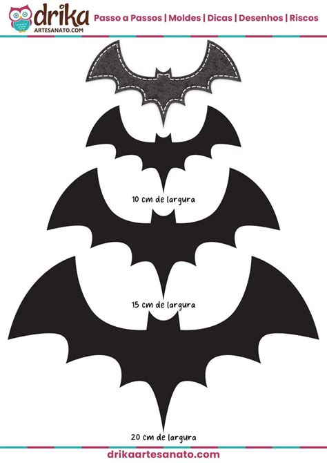 Molde Morcego Halloween - 25 Moldes de Morcegos de Halloween para Imprimir em PDF!