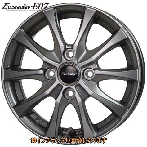 HOT STUFF ホットスタッフ Exceeder エクシーダー E07 アルミホイール 4本セット 13インチ 5 0J PCD100 4穴 INSET 35 E07 03 コンパクトカー