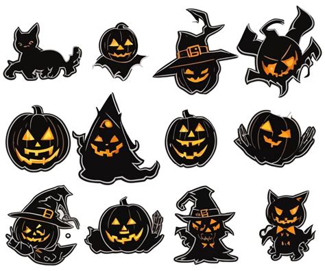 Premium Vector Halloween Element Vector Collection Set Hand Drawn Style