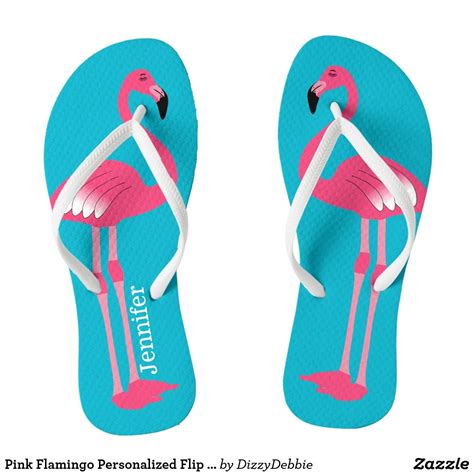 Pink Flamingo Personalised Flip Flops Zazzle Flip Flop Shoes