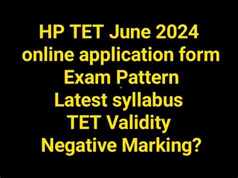 HP TET June 2024 Online Application Form Exam Preparation Latest