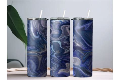 Deep Blue Marbled Straight Tumbler Wrap Graphic By Gen Aumonier