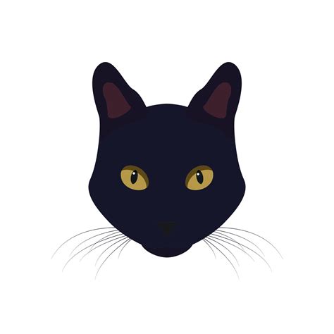 Black cat with yellow eyes. Black Cat vector Illustration. 1987318 ...