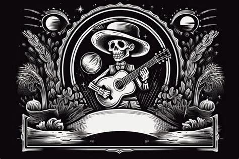 Premium Photo Cinco De Mayo Monochrome Vintage Label With Mariachi