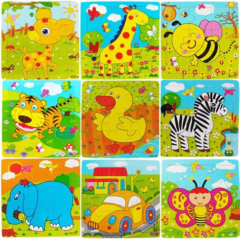 Educational toys wooden animal jigsaw puzzle intellectual development ...