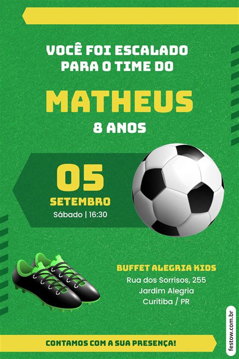 Convite De Futebol Online Edite Online♒️ Descubra a emoção do jogo ...