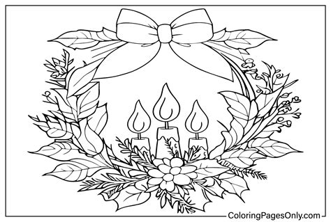 Advent Wreath Coloring Page Printable Free Printable Coloring Pages