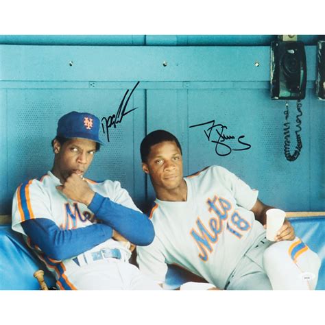 Dwight Gooden Darryl Strawberry Signed Mets X Photo Jsa