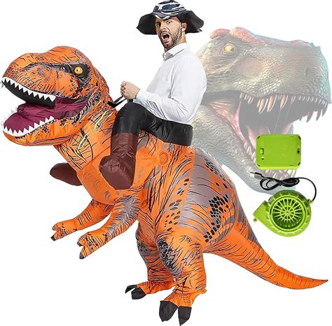 Inflatable Dinosaur Riding T Rex Costume Adult Dinosaur