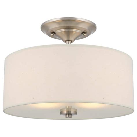 Kira Home Addison 13 In 60 Watt 2 Light Brushed Nickel Modern Semi