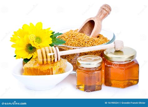 Honey and bee pollen stock photo. Image of sweet, white - 16190524