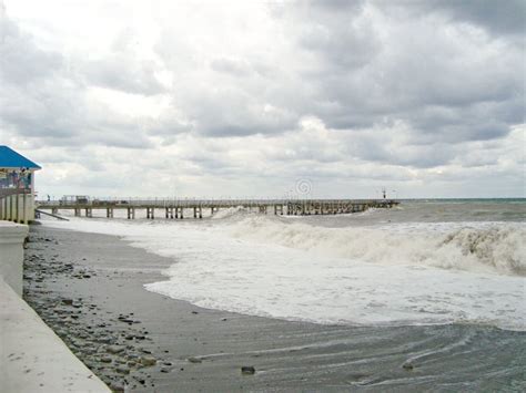 Storm on black sea. stock photo. Image of cloud, sand - 148438314