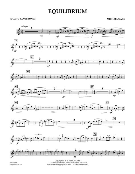 Equilibrium Eb Alto Saxophone 2 Sheet Music Michael Oare Concert Band