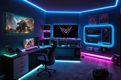 Premium Photo | Customizable RGB Lighting Showcase Gaming Room Ambiance