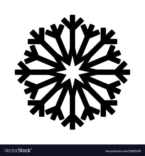 Snowflake Icon Or Logo Christmas And Winter Theme Vector Image