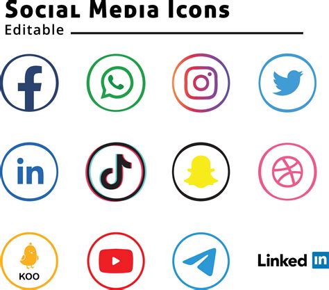 Collection of popular social media logo. Facebook, instagram, twitter ...