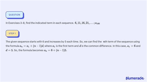 Solvedin Exercises 3 8 Find The Indicated Term In Each Sequence 611