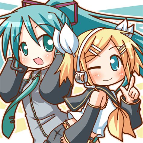 Hatsune Miku And Kagamine Rin Vocaloid Drawn By Minamicolorful