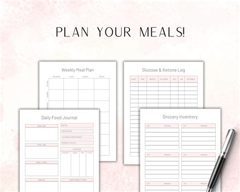 Editable Keto Diet Planner Canva Healthy Food Journal Fitness Journal Body Measurement Diet