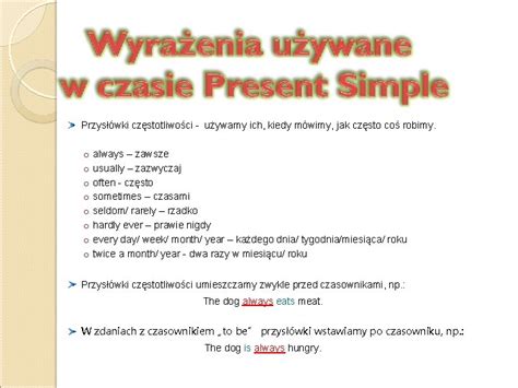 Czasu Present Simple Uywamy Kiedy Mwimy O Rutynie